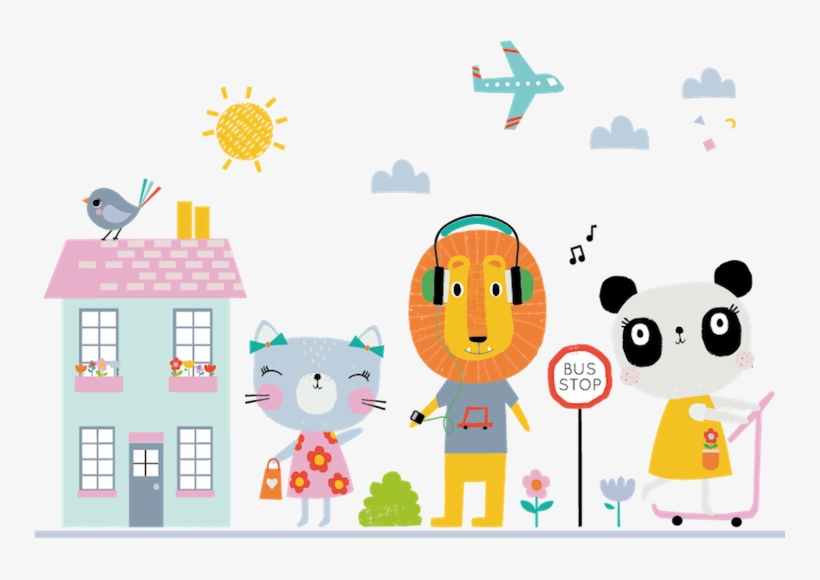 Lemon Ribbon Characters In A Busy Street Scene - Lemon Ribbon, transparent png download