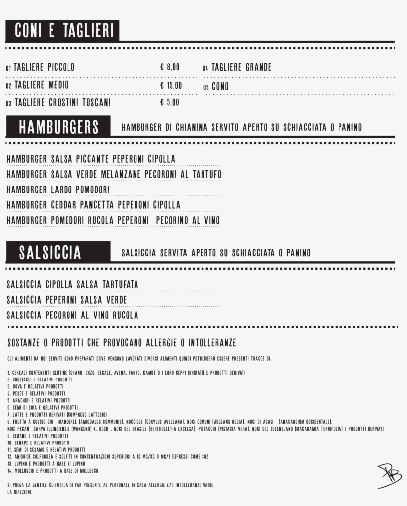 Menu-hamburger Taglieri Salsiccie - Menu Taglieri, transparent png download