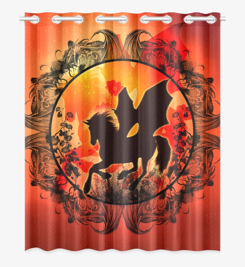 Wonderful Black Unicorn Silhouette New Window Curtain - Art, transparent png download