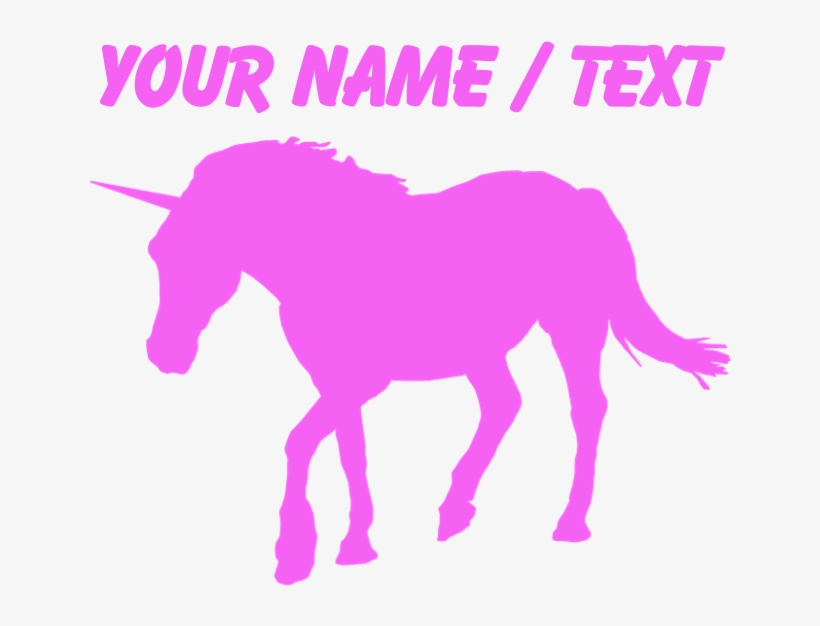Custom Pink Unicorn Silhouette Shower Curtain - Mane, transparent png download