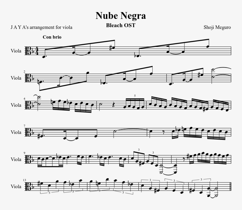 Nube Negra Sheet Music Composed By Shoji Meguro 1 Of - Sheet Music, transparent png download