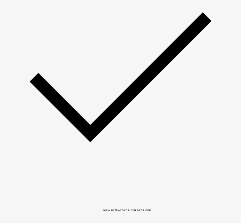Check Mark Coloring Page - Line Art, transparent png download