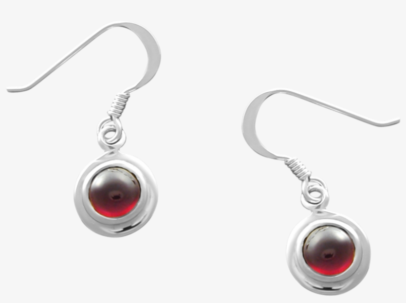 French Wire Earrings With Garnet - Earrings, transparent png download
