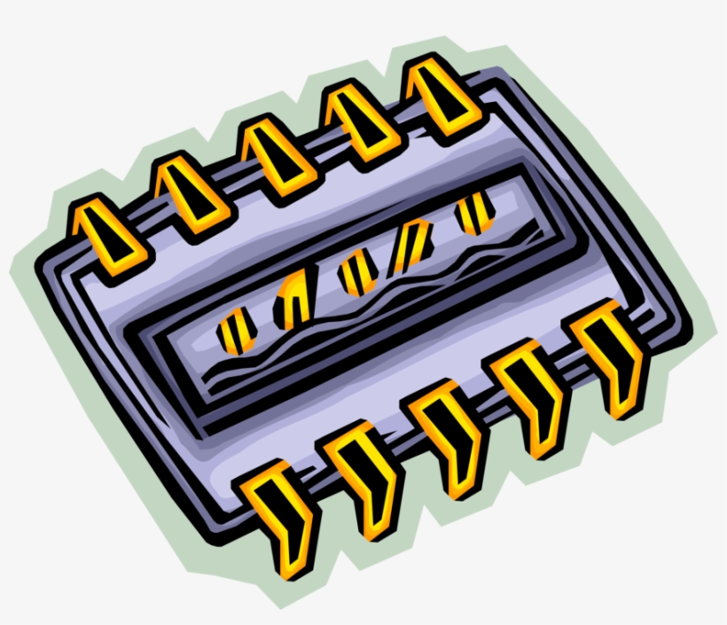 Vector Illustration Of Integrated Circuit Electronic - Illustration, transparent png download