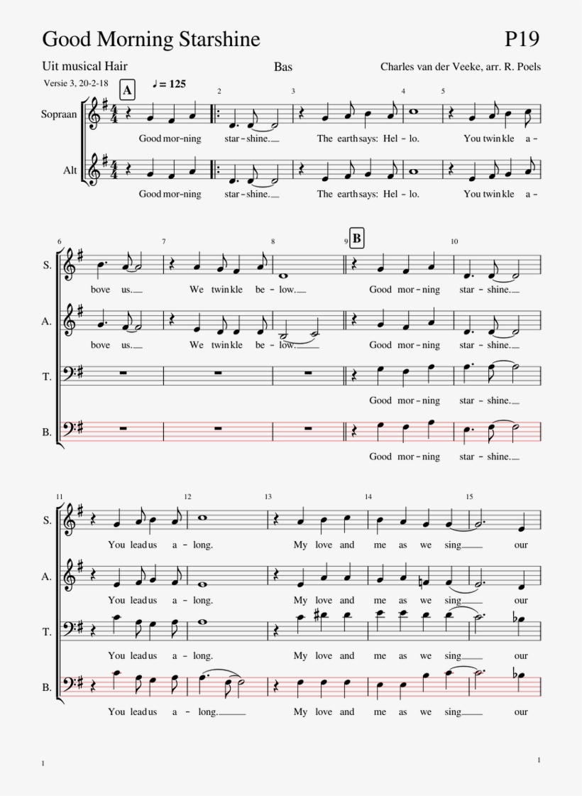 P19, Good Morning Starshine, Bas - Jesus Lever Graven Brast Gammel Melodi, transparent png download