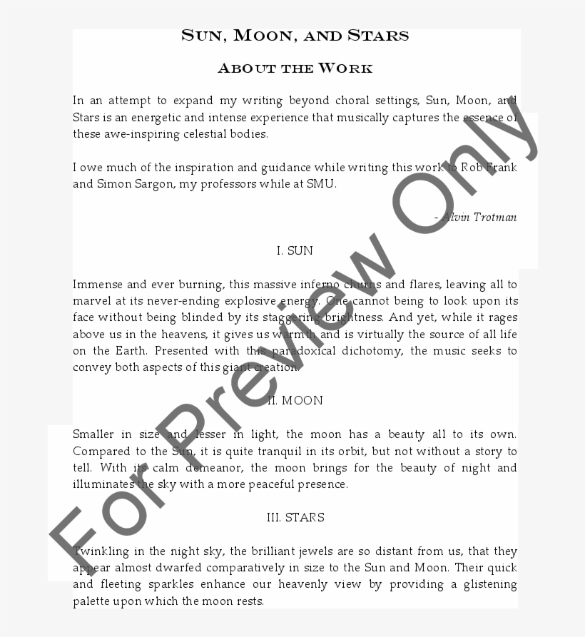 Moon, And Stars Thumbnail - Vow To Thee My Country Trombone Music, transparent png download