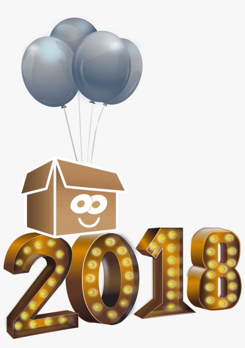 New Years Card Outline 300 Dpi 2-01 - Balloon, transparent png download