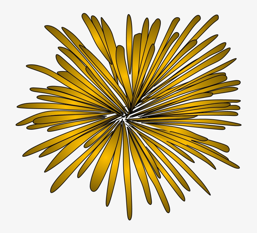 Fireworks, Burst, Style 2, Gold, Yellow, Png - Illustration, transparent png download