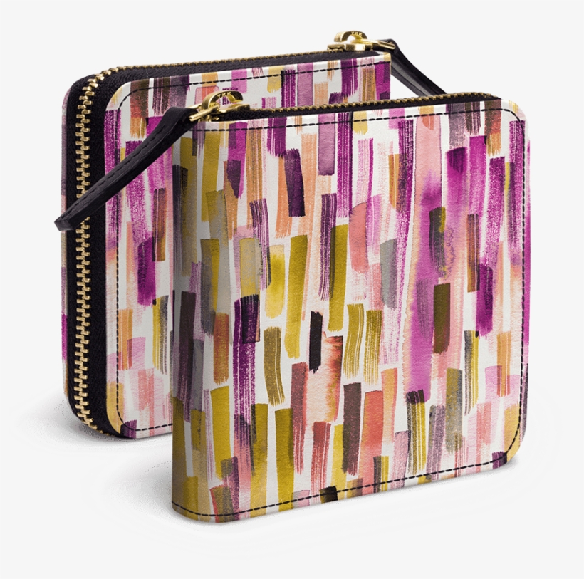 Dailyobjects Colorful Brushstrokes Purple Zip Wallet - Handbag, transparent png download