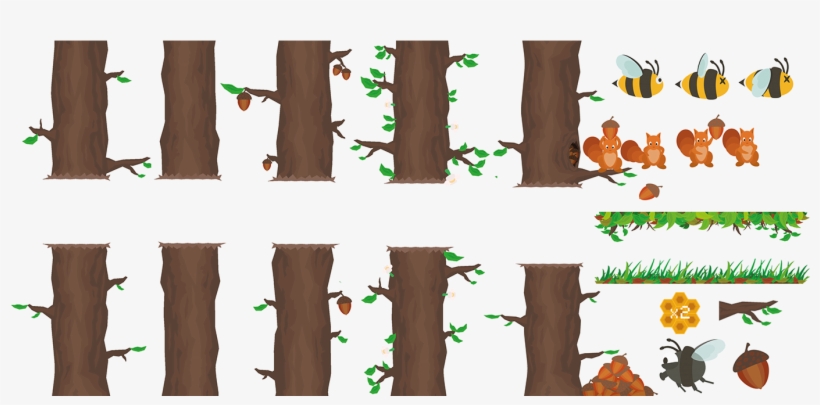 Assets Created For A Bee Game, My First Ever Game Project - Cartoon, transparent png download