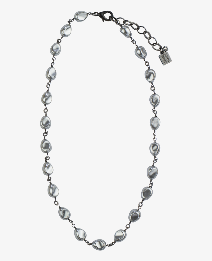 18" Petite Platinum Baroque Pearl Necklace - Choker, transparent png download