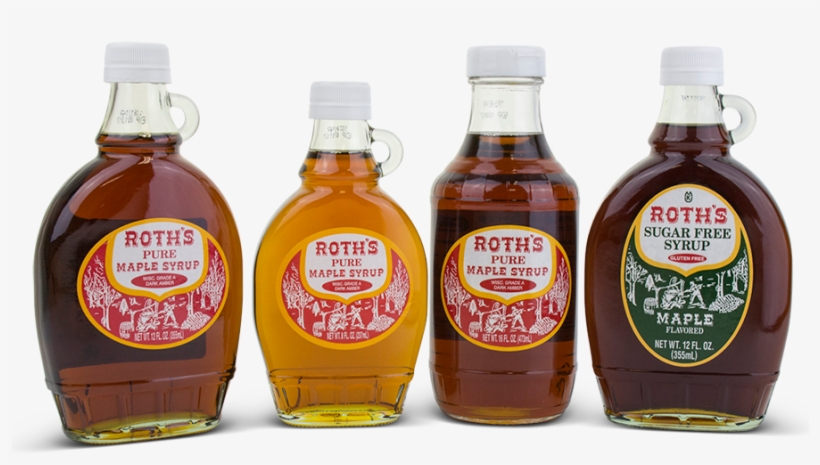 Bottles Of Various Kinds Of Roth's Pure Maple Syrup - Bottle, transparent png download