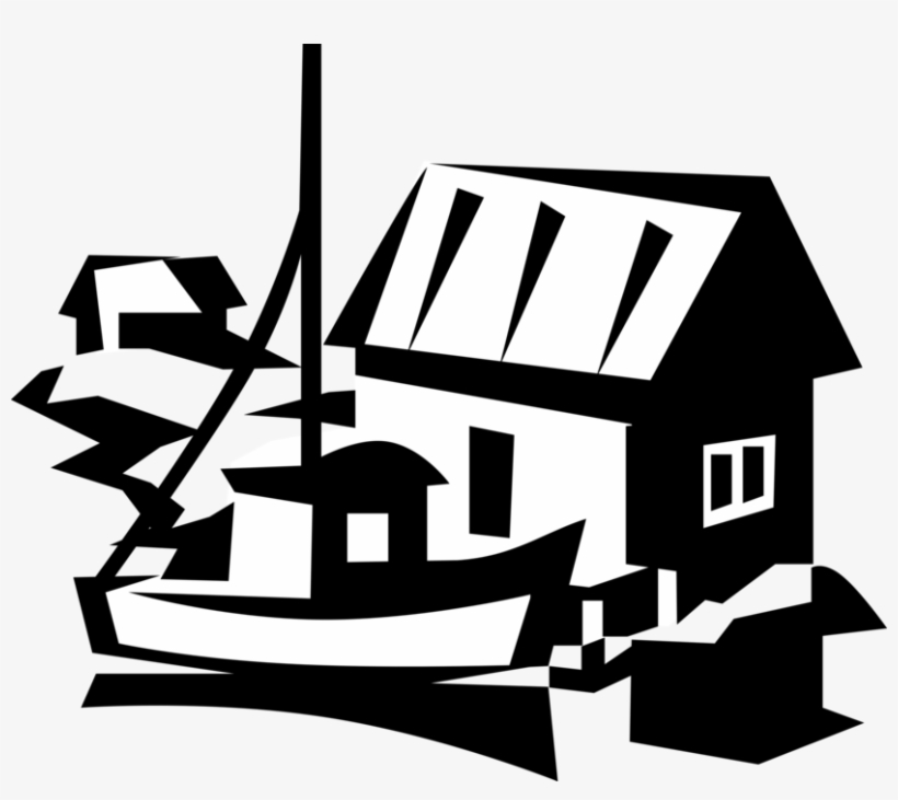 Vector Illustration Of Commercial Fishing Trawler Boat, transparent png download