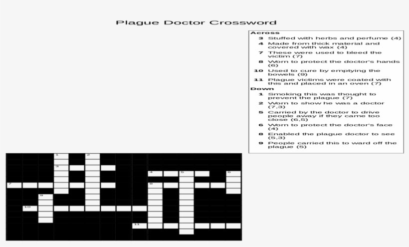 Plague Doctor Crossword Answers, transparent png download