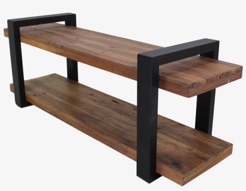 Tv Cabinet - Hout Met Zwart Ijzer, transparent png download