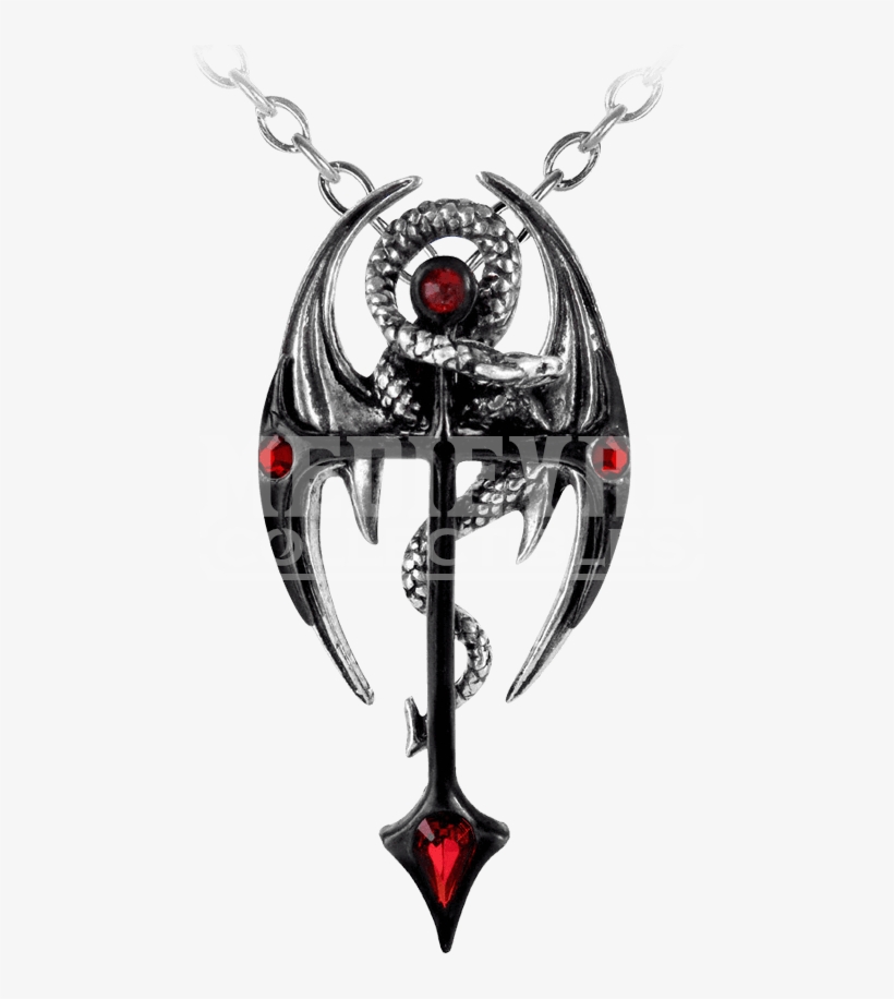 Gothic Cross Pendants Pewter And Alchemy - Collier Dragon, transparent png download