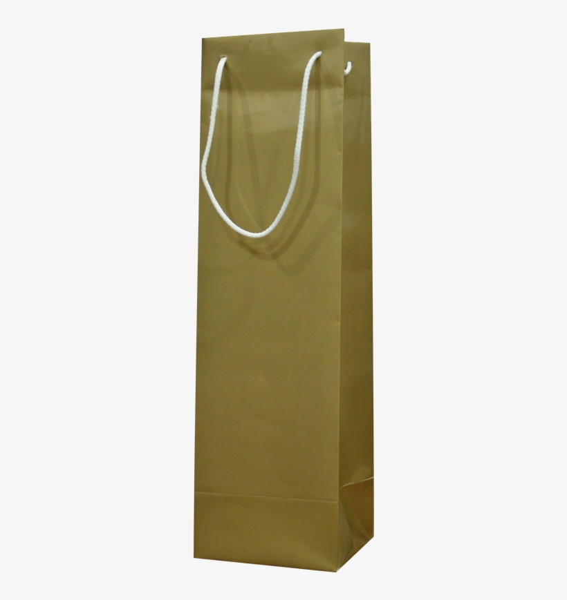 Gold Gloss Wine Bottle Bags With Rope Handles - Paper Bag, transparent png download