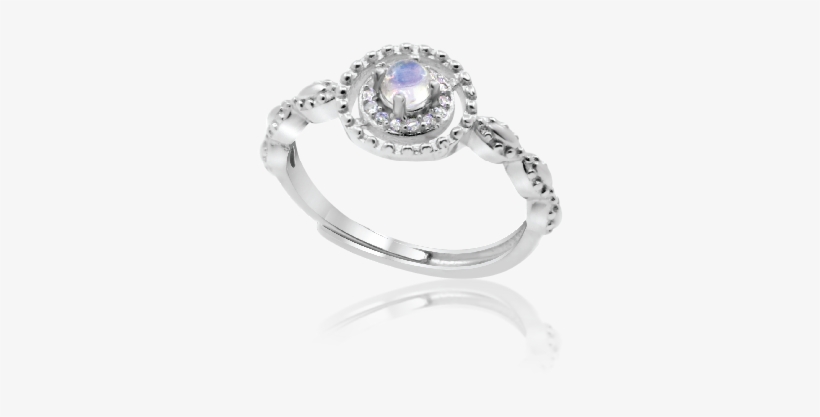 Runda Moonstone White Gold Ring - Engagement Ring, transparent png download