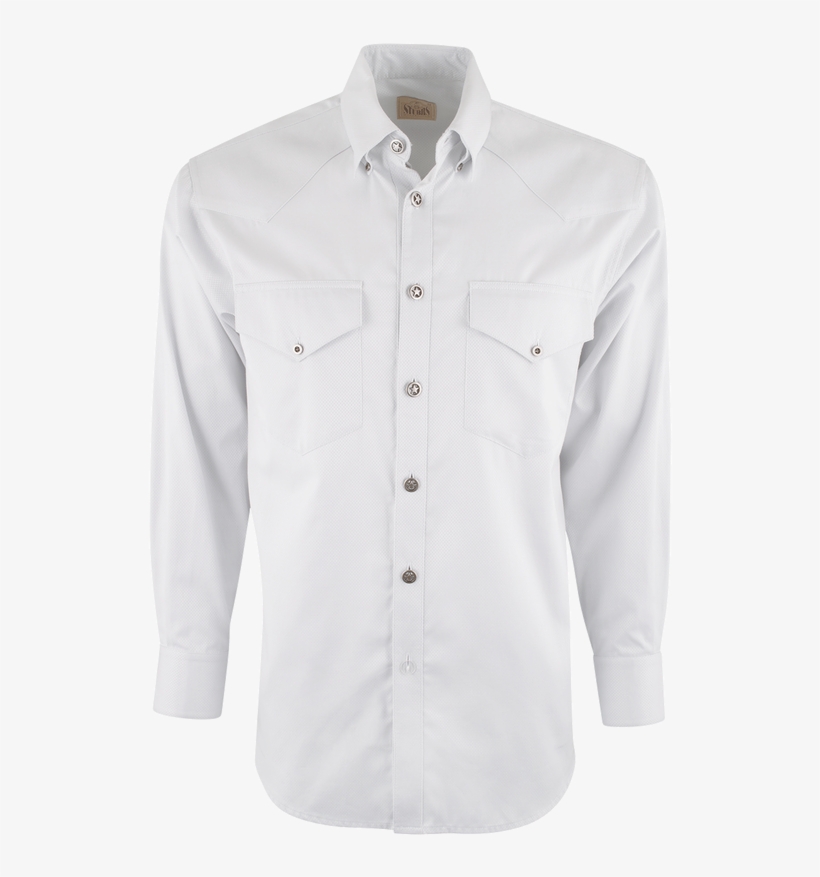 Stubbs Grey Dobby Shirt - Long-sleeved T-shirt, transparent png download