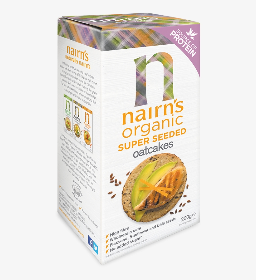 Nairns Super Seeded Organic Oatcakes, transparent png download