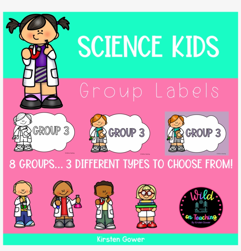 Science Kids Group Labels - Cartoon, transparent png download