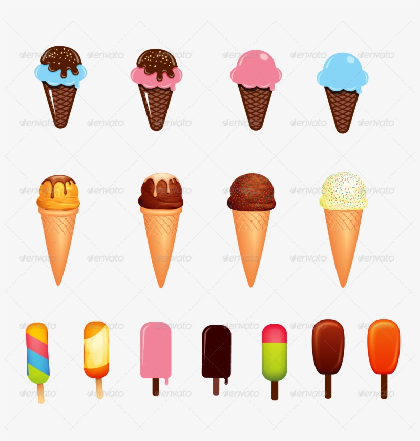 Cream And Collection By Pixelscube Graphicriver Food - Ice Cream Candy Vector, transparent png download