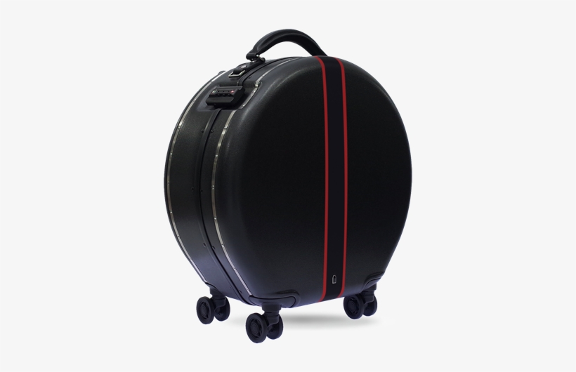 Picture Of Black Round Luggage With Color Band - Baggage, transparent png download