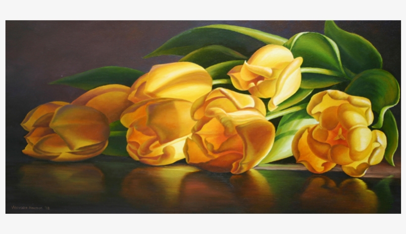 Yellow By Varvara Harmon American Made Pinterest - Yellow Tulip Painting, transparent png download