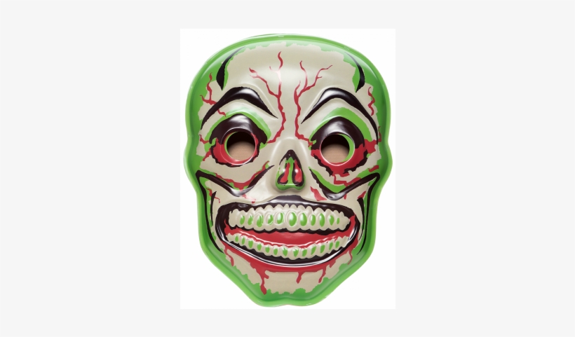 Large Green Slime Skull Vac-tastic Plastic Mask Wall - Retro-a-go-go! Cold Death Skull, Vac-tactic Plastic, transparent png download