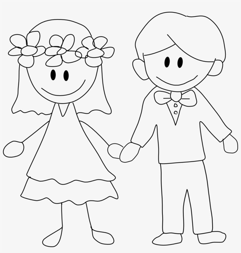 Weddingcouple 1,281×1,280 Pixels - Wedding Couple Drawing Png, transparent png download