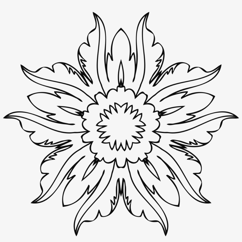 Big Image - Flower Line Art Png, transparent png download
