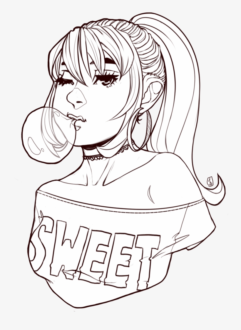 Bubblegum Art - Bust Shot Female, transparent png download