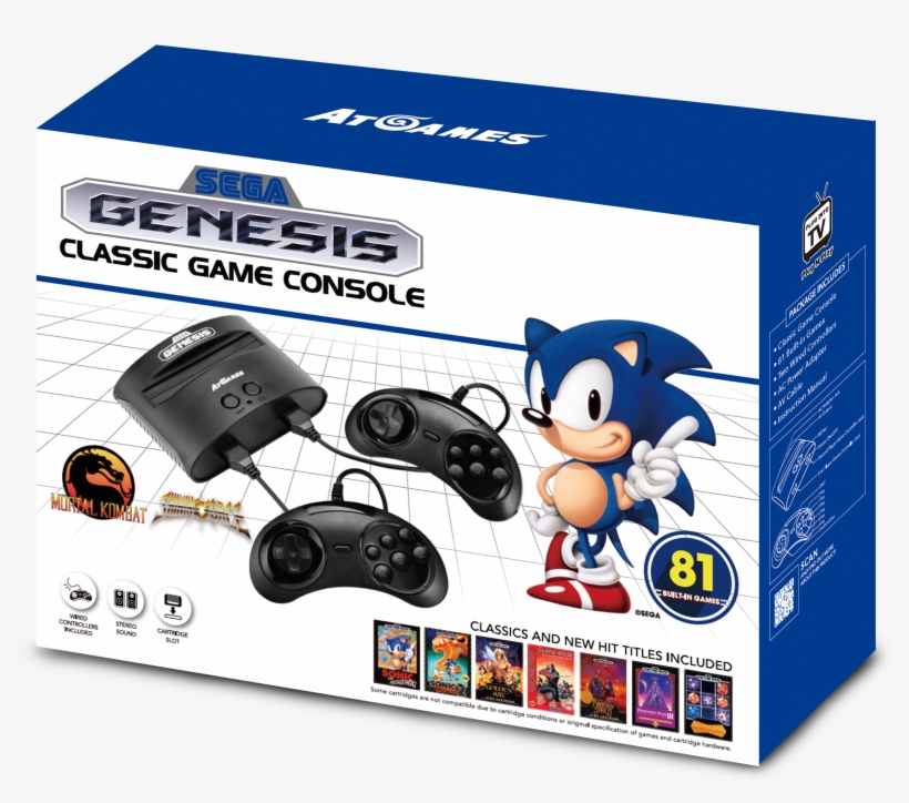 Sega Genesis Classic Game Console With 81 Classic Games - Sega Genesis Classic 2017, transparent png download