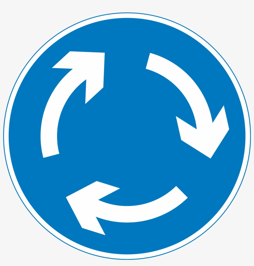 Roundabout Road Sign - Roundabout And Mini Roundabout Sign, transparent png download