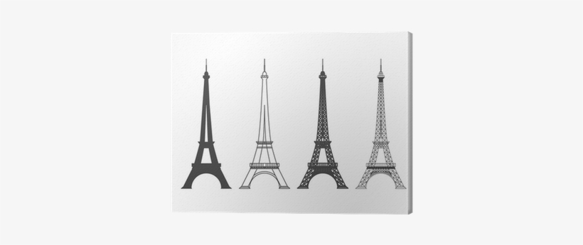 Eiffel Tower In Paris Vector Silhouette Canvas Print - Eiffel Tower Different Designs, transparent png download