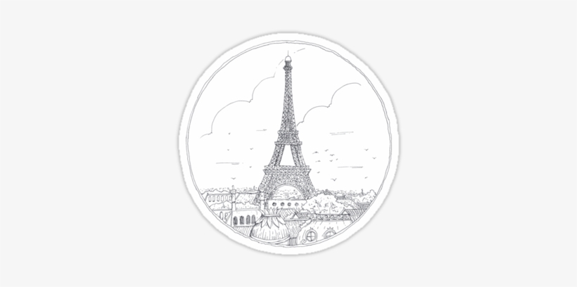 Drawn Eiffel Tower Circle - Eiffel Tower, transparent png download