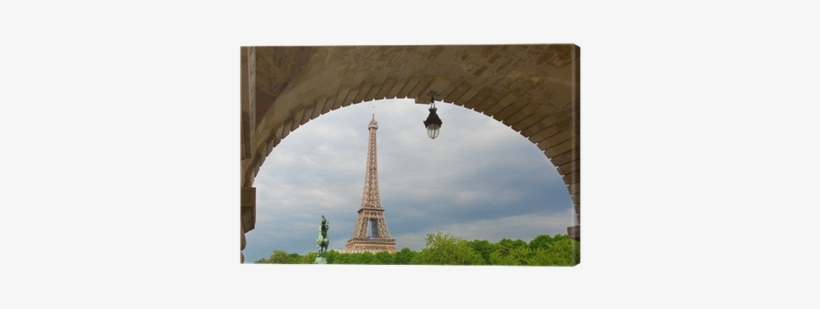 Streets Of Paris With Eiffel Tower In Background Canvas - Steeple, transparent png download