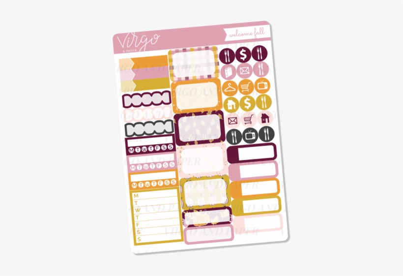 Welcome Fall Functional Sticker Sheet - Sticker, transparent png download