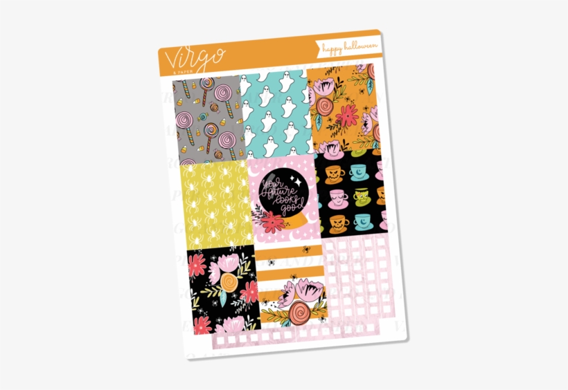 Happy Halloween Full Boxes Sticker Sheet - Paper, transparent png download