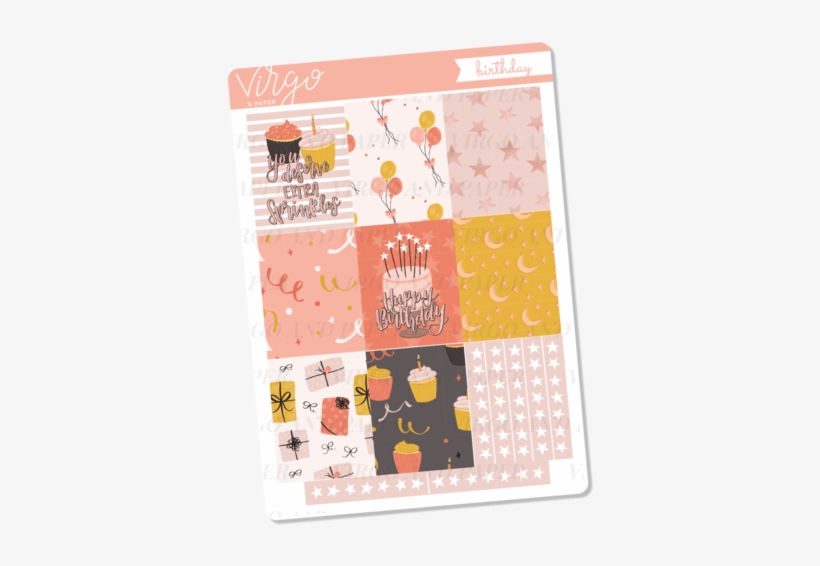 Happy Birthday Full Boxes Sticker Sheet - Paper, transparent png download