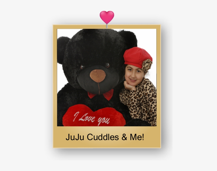 Juju Cuddles Giant Black Teddy Bear - Life-size, transparent png download