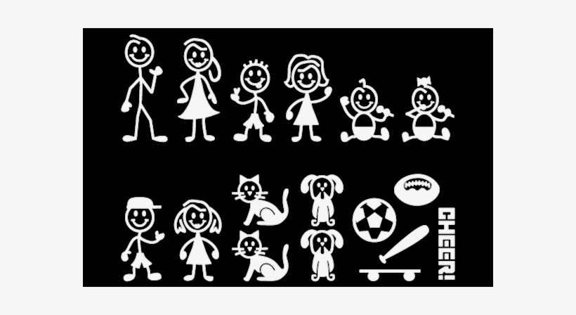 Stick Figure Family Png Clip Art Transparent - Family Stick Sticker Png, transparent png download
