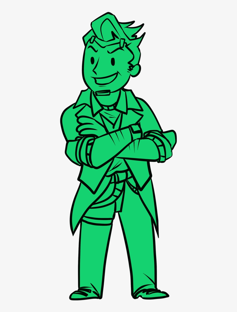 Fallout 4 Tales From The Borderlands Clothing Green - Handsome Jack Vault Boy, transparent png download