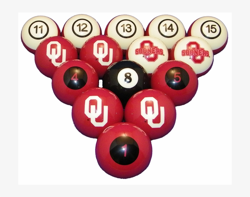 Oklahoma Sooners Team Color Billiard Balls - Wave7 Nebbbs200n University Of Nebraska Billiard Numbered, transparent png download
