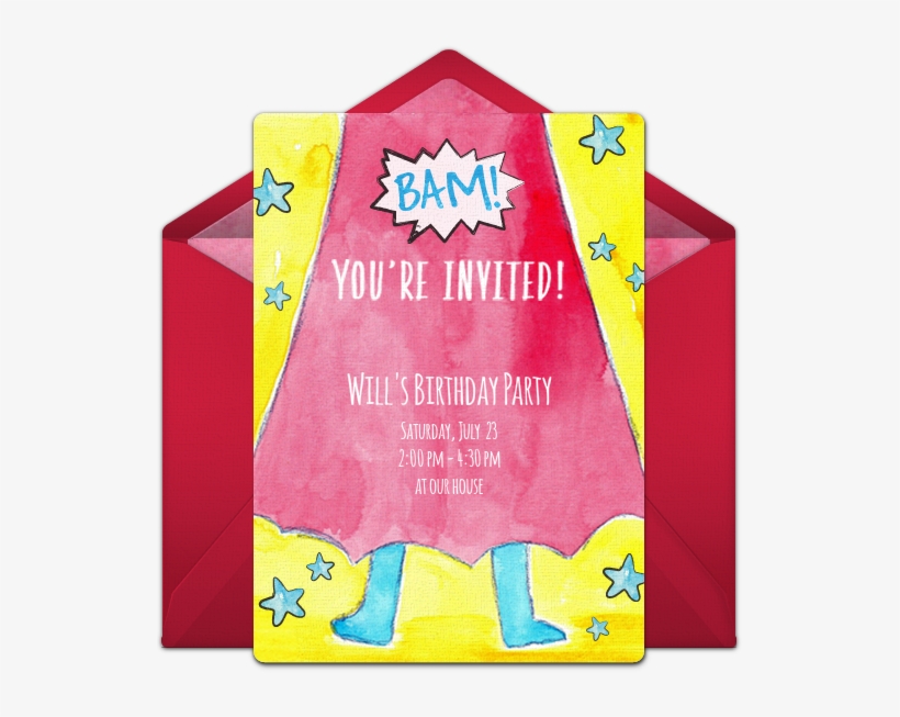 Superhero Cape Online Invitation - Bridal Shower, transparent png download