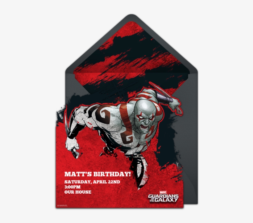 Gotg Drax The Destroyer Online Invitation - Poster, transparent png download