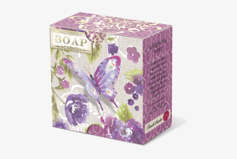 Purple Butterfly Linen Boxed Soap - Box, transparent png download