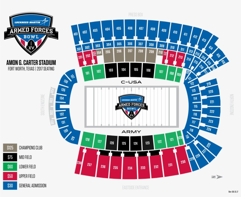 Lockheed Martin Armed Forces Bowl Tickets Afb - Amon G Carter Stadium Visitor Section, transparent png download