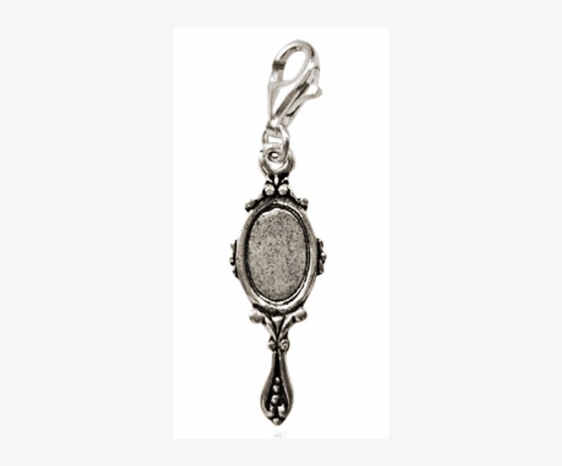 Silver Pendant Hand Mirror Decorated Charm 925 Sterling - Locket, transparent png download