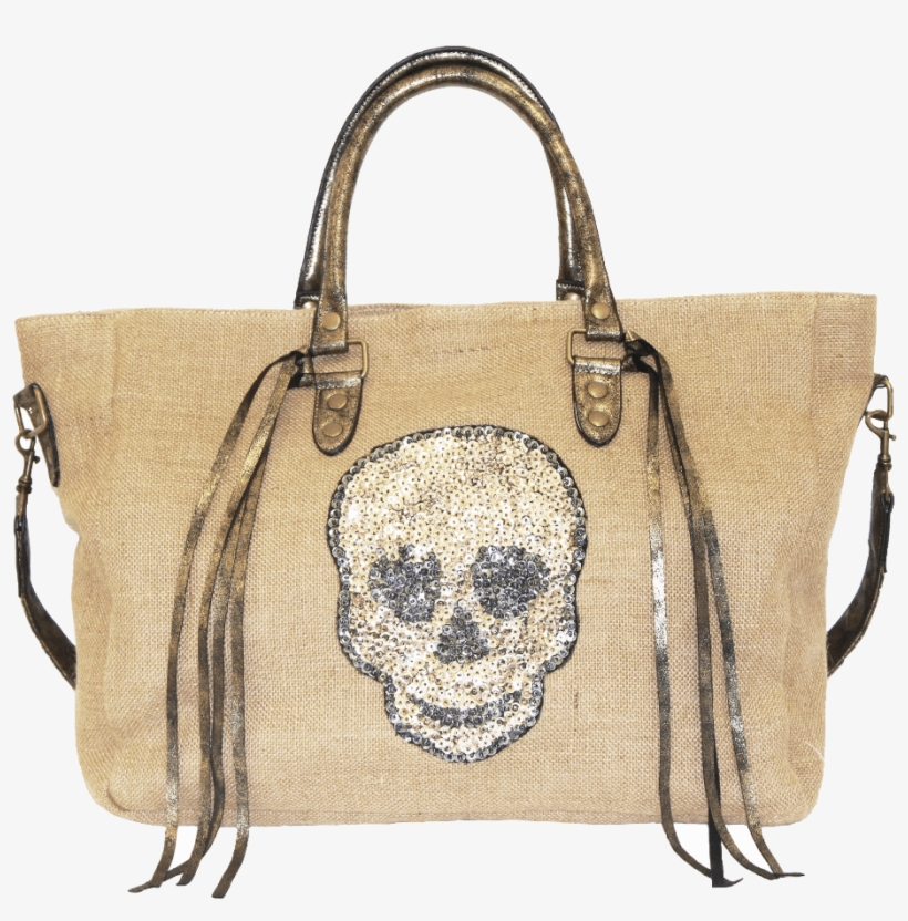 Sequin Skull Tote, Canvas Travel Bag With Sequin Skull - Tote Bag, transparent png download
